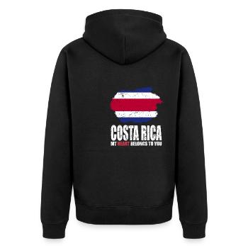 Drapeau du Costa Rica - Veste à capuche bio Premium Unisexe - noir - Dos - Nico (187cm)