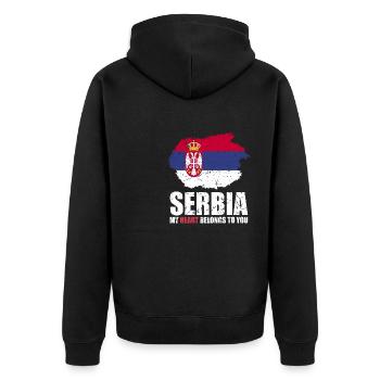 Drapeau de la Serbie - Veste à capuche bio Premium Unisexe - noir - Dos - Nico (187cm)