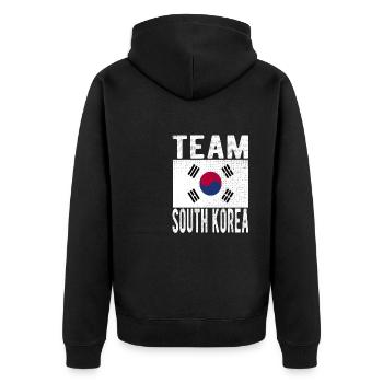 Drapeau de la Corée du Sud - Veste à capuche bio Premium Unisexe - noir - Dos - Nico (187cm)