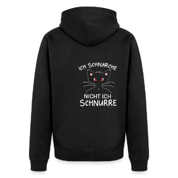 Ich Schnarche Nicht Ich Schnurre Schlaf Pyjama - Unisex Premium Bio Zip Hoodie - Schwarz - Hinten - Nico (187cm)