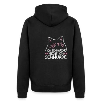 Schlaf Pyjama Freundin Ich Schnarche Nicht Ich - Unisex Premium Bio Zip Hoodie - Schwarz - Hinten - Nico (187cm)