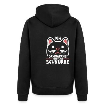 Schlaf Pyjama Freundin Ich Schnarche Nicht Ich - Unisex Premium Bio Zip Hoodie - Schwarz - Hinten - Nico (187cm)