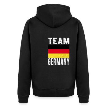Germany Flag - Unisex Premium Organic Zip Hoodie - black - Back - Nico (187cm)