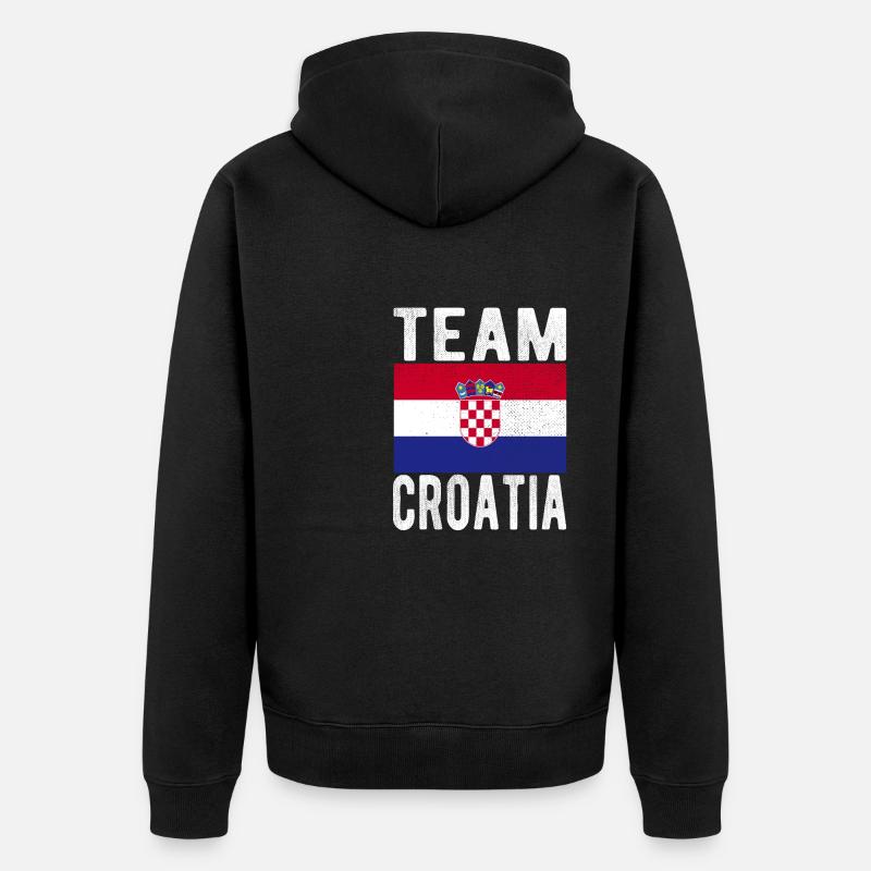 Drapeau de la Croatie - Veste à capuche bio Premium Unisexe - noir