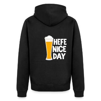 Weizenbier Brauer Hobbybrauer Hefe Nice Day Bier - Unisex Premium Bio Zip Hoodie - Schwarz - Hinten - Nico (187cm)