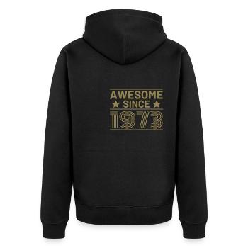 Génial depuis 1973 anniversaire dictons rétro - Veste à capuche bio Premium Unisexe - noir - Dos - Nico (187cm)