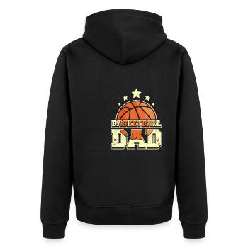 Basketball Daddy Father Dad - Unisex Premium Bio Zip Hoodie - Schwarz - Hinten - Nico (187cm)