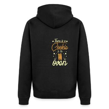 pregnancy there is a cookie in this oven christmas - Unisex Premium Organic Zip Hoodie - black - Back - Nico (187cm)