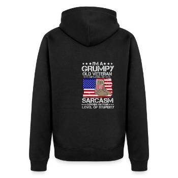 Grincheux Old Veterans Army US Patriot Father - Veste à capuche bio Premium Unisexe - noir - Dos - Nico (187cm)