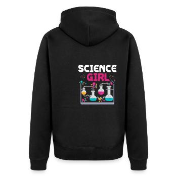 Science girls -chemistry schoolgirls women - Unisex Premium Organic Zip Hoodie - black - Back - Nico (187cm)