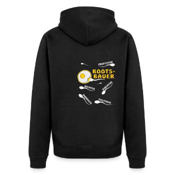 BOOTSBAUER - Unisex Premium Bio Zip Hoodie - Schwarz - Hinten - Nico (187cm)