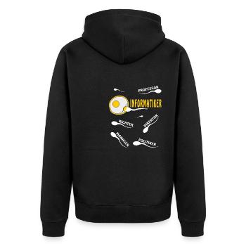 INFORMATIKER - Unisex Premium Bio Zip Hoodie - Schwarz - Hinten - Nico (187cm)