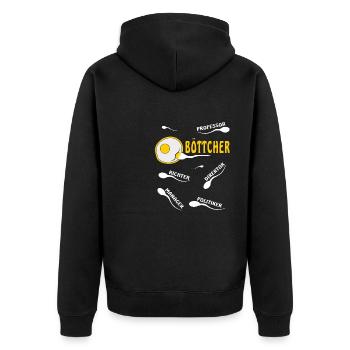 BÖTTCHER - Unisex Premium Bio Zip Hoodie - Schwarz - Hinten - Nico (187cm)
