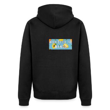 Addicted to Mango's favorite fruit pattern Summer - Unisex Premium Organic Zip Hoodie - black - Back - Nico (187cm)