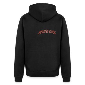 Jesus Ist Cooler Glaube Bibel Zitat Kirche - Unisex Premium Bio Zip Hoodie - Schwarz - Hinten - Nico (187cm)