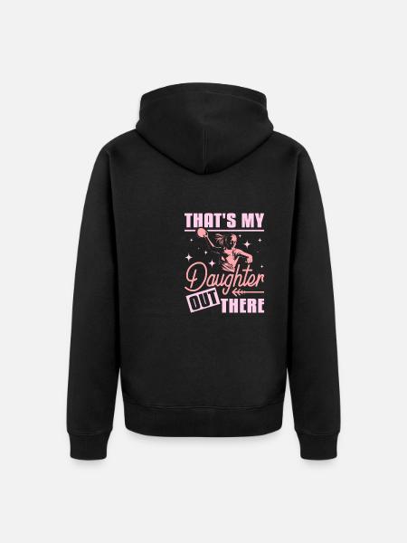 C’est mon doughter là-bas handball - Veste à capuche bio Premium Unisexe - noir