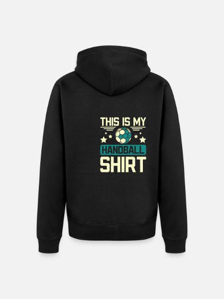 This is my handball - Unisex Premium Organic Zip Hoodie - black