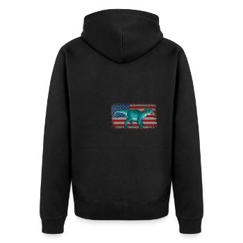 Leptoceratops Dinosaur Children Dino Gift - Unisex Premium Organic Zip Hoodie - black - Back - Nico (187cm)