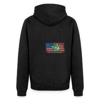 Mussaurus Dinosaur Children Dino Gift - Unisex Premium Organic Zip Hoodie - black - Back - Nico (187cm)