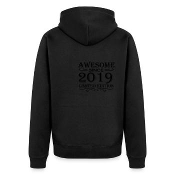 2019 - Year of birth 2019 - Year of birth 2019 - Unisex Premium Organic Zip Hoodie - black - Back - Nico (187cm)