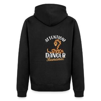 attention danger banane Design pour une blague de serpents - Veste à capuche bio Premium Unisexe - noir - Dos - Nico (187cm)