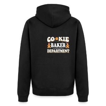 Сookie Baker Abteilung Koch Chef Weihnachtsmagie - Unisex Premium Bio Zip Hoodie - Schwarz - Hinten - Nico (187cm)