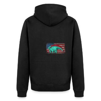 Wuerhosaurus Dinosaur Children Dino Gift - Unisex Premium Organic Zip Hoodie - black - Back - Nico (187cm)