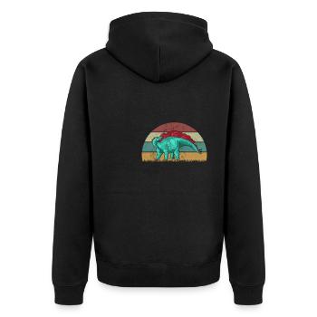 Wuerhosaurus Dinosaur Children Dino Gift - Unisex Premium Organic Zip Hoodie - black - Back - Nico (187cm)