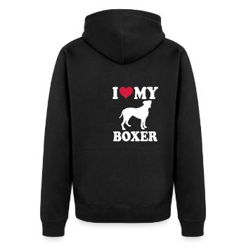 Propriétaire de chien boxeur allemand - Veste à capuche bio Premium Unisexe - noir - Dos - Nico (187cm)