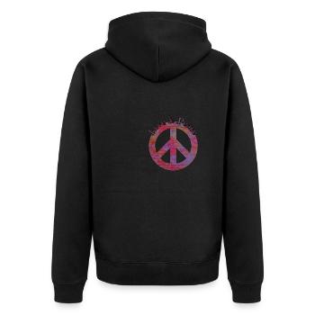 Love Peace 60s 70s Hippie Costume Love Peace - Veste à capuche bio Premium Unisexe - noir - Dos - Nico (187cm)