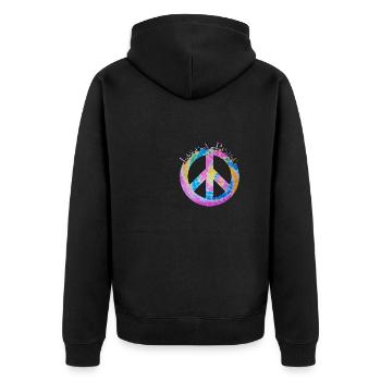 Love Peace 60s 70s Hippie Costume Love Peace - Veste à capuche bio Premium Unisexe - noir - Dos - Nico (187cm)