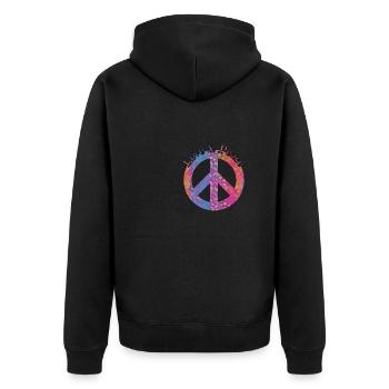 Love Peace 60s 70s Hippie Costume Love Peace - Veste à capuche bio Premium Unisexe - noir - Dos - Nico (187cm)
