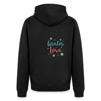 Winter Love Cozy Winter Days Hot Chocolate Snow - Unisex Premium Organic Zip Hoodie - black - Back - Nico (187cm)