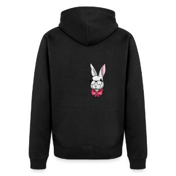 Cute Easter Rabbit Fly - Unisex Premium Bio Zip Hoodie - Schwarz - Hinten - Nico (187cm)