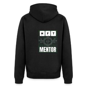 NFT Mentor Nicht Fungibles Token Für Virtuelles - Unisex Premium Bio Zip Hoodie - Schwarz - Hinten - Nico (187cm)