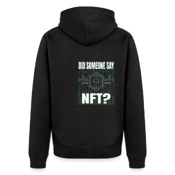 Hat Jemand Virtuelles Geld Für NFT-Token Gesagt? - Unisex Premium Bio Zip Hoodie - Schwarz - Hinten - Nico (187cm)
