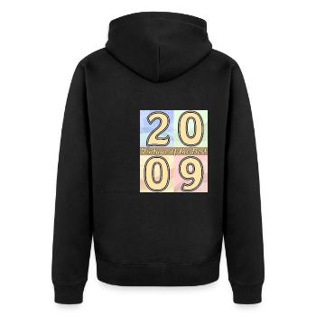 BIRTHDAY YEAR 2009 - Unisex Premium Organic Zip Hoodie - black - Back - Nico (187cm)