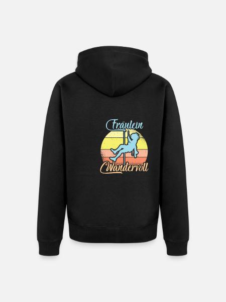 Fräulein Wandervoll Bergsteigerin Bergsteigen - Unisex Premium Bio Zip Hoodie - Schwarz
