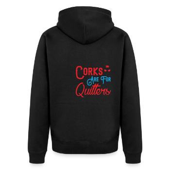 Les bouchons sont pour boire du vin nuit pour - Veste à capuche bio Premium Unisexe - noir - Dos - Nico (187cm)