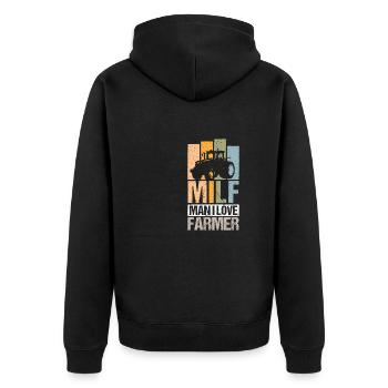 Farmer Farm Man I Love Farmer Retro - Veste à capuche bio Premium Unisexe - noir - Dos - Nico (187cm)