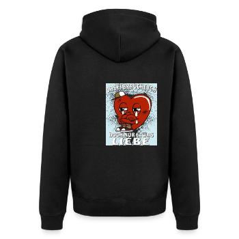 LE CŒUR A JUSTE BESOIN D’UN PEU D’AMOUR - Veste à capuche bio Premium Unisexe - noir - Dos - Nico (187cm)
