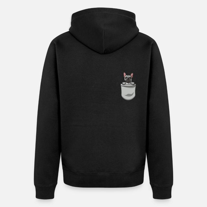 Français Propriétaire de chien bouledogue - Veste à capuche bio Premium Unisexe - noir