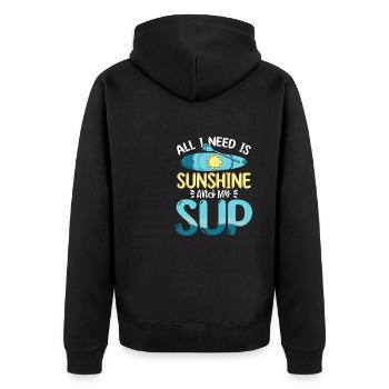 Tout ce dont j’ai besoin, c’est de soleil et de mon SUP Stand-up Paddle - Veste à capuche bio Premium Unisexe - noir - Dos - Nico (187cm)