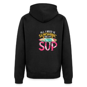 Tout ce dont j’ai besoin, c’est de soleil et de mon SUP Stand-up Paddle - Veste à capuche bio Premium Unisexe - noir - Dos - Nico (187cm)