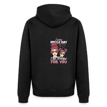 Grateful Mom Love Daughter Sunglasses Headband - Unisex Premium Organic Zip Hoodie - black - Back - Nico (187cm)