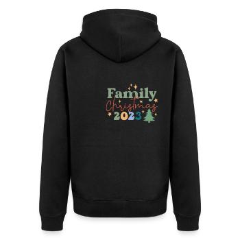 Family Christmas 2023 Winter Stars - Unisex Premium Organic Zip Hoodie - black - Back - Nico (187cm)