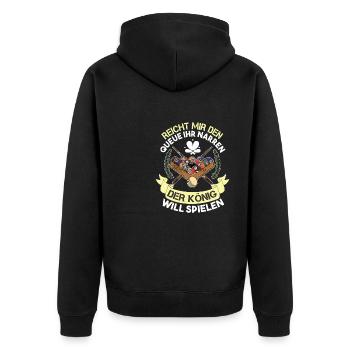 Reicht Mir Den Queue Ihr Narren Billard Pool - Unisex Premium Bio Zip Hoodie - Schwarz - Hinten - Nico (187cm)