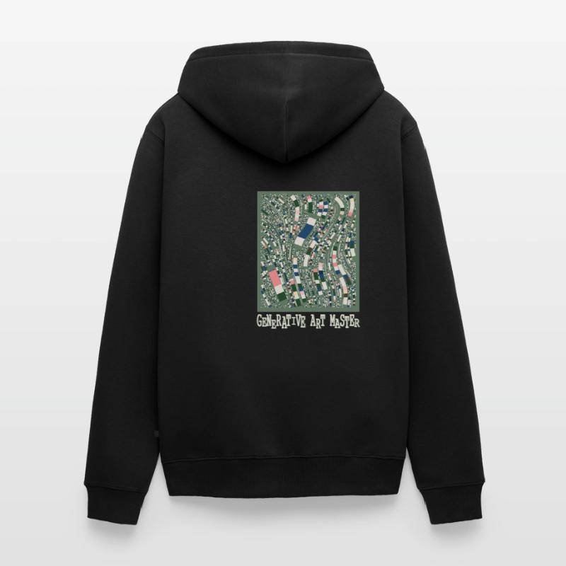 Generativer Kunstmaster-Programmierbildcode Unisex Premium Bio Zip Hoodie