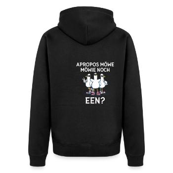 Apropos Möwe Möwie Noch een Norddeutschland - Unisex Premium Bio Zip Hoodie - Schwarz - Hinten - Nico (187cm)