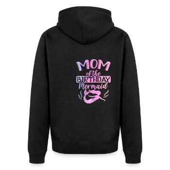 Maman De L’Anniversaire Sirène Mythique Créature Fin - Veste à capuche bio Premium Unisexe - noir - Dos - Nico (187cm)